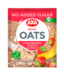 Instant oat porridge with cream, mango and pineapple no added sugar