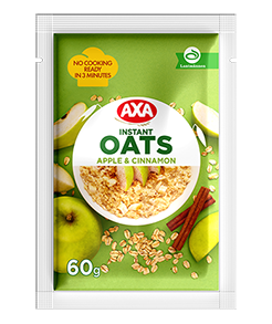 Instant oat porridge with apple and cinnamon