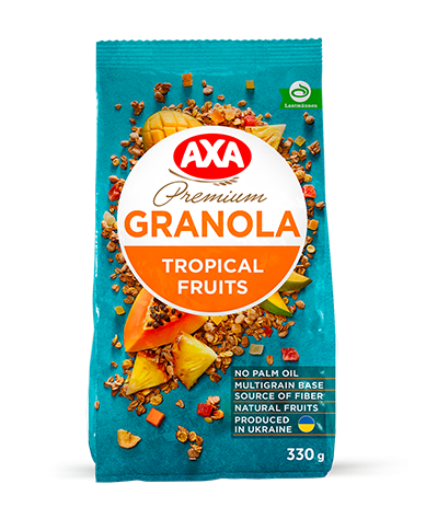 CRISPY GRANOLA WITH TROPICAL FRUITS