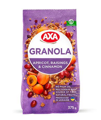 CRISPY GRANOLA DRIED APRICOTS, RAISINS AND CINNAMON