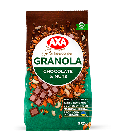 CRISPY GRANOLA WITH CHOCOLATE AND NUTS