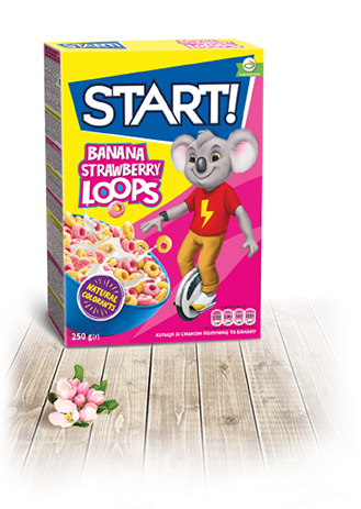 Loops with taste strawberry and banana