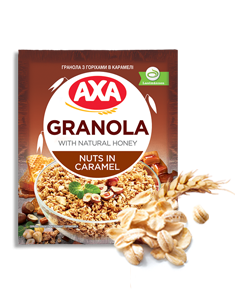 Granola with nuts in caramel 